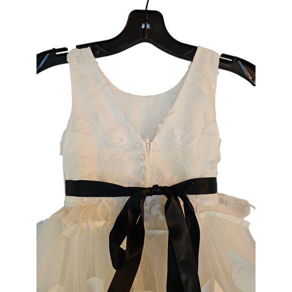 Ivory Applique Tulle Flower Girl Dress - Picture 5 of 6